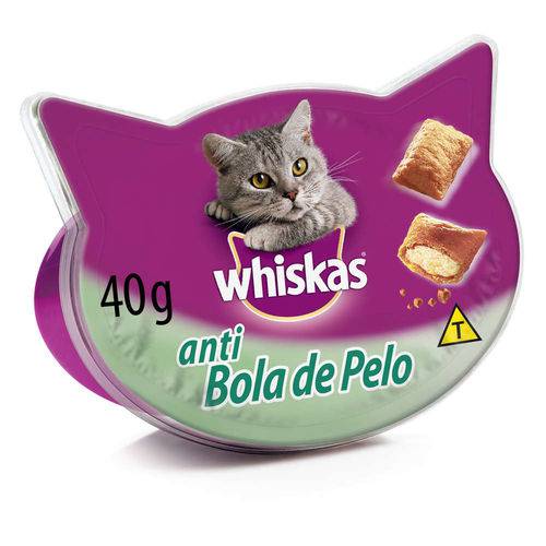 Petisco Whiskas Temptations Anti Bola de Pelo para Gatos Adultos e Filhotes 40g