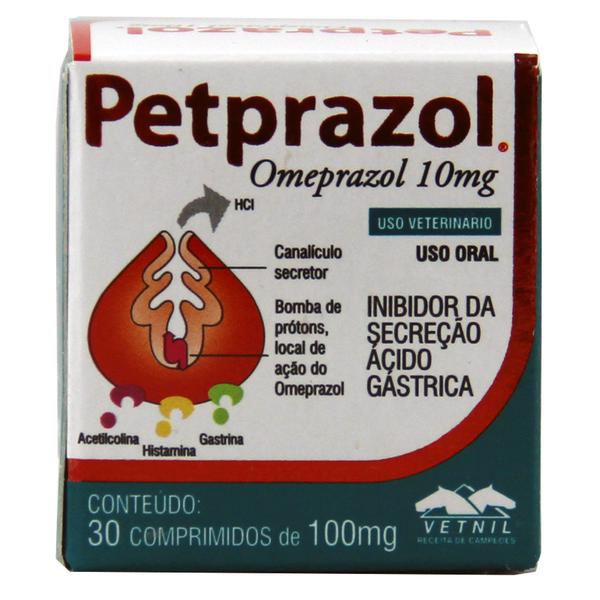 Petprazol 10mg Omeprazol Cães e Gatos 30 Comprimidos - Vetnil