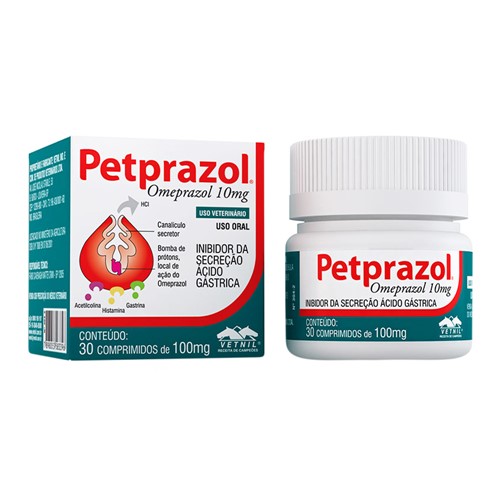 Petprazol 10mg Uso Veterinário com 30 Comprimidos