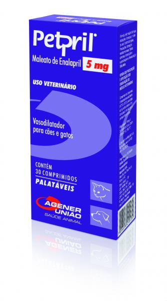 Petpril 5 Mg Vasodilatador para Cães e Gatos Agener 30 Comprimidos - Agener União