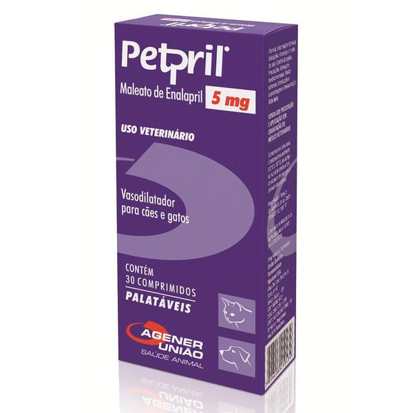 Petpril 5mg - Vasodilatador para Cães e Gatos - Agener União - 30 Comprimidos - 30 Comprimidos