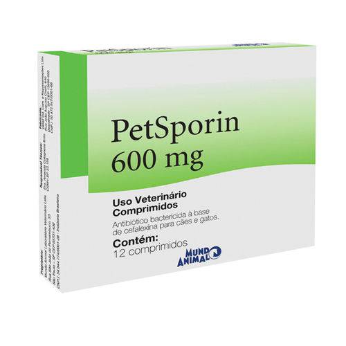 Tudo sobre 'Petsporin 600mg Cartela com 12 Comprimidos'