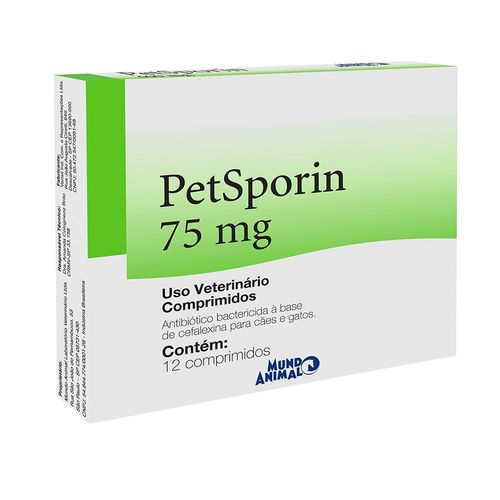 Petsporin Cefalexina 75 Mg com 12 Comprimidos