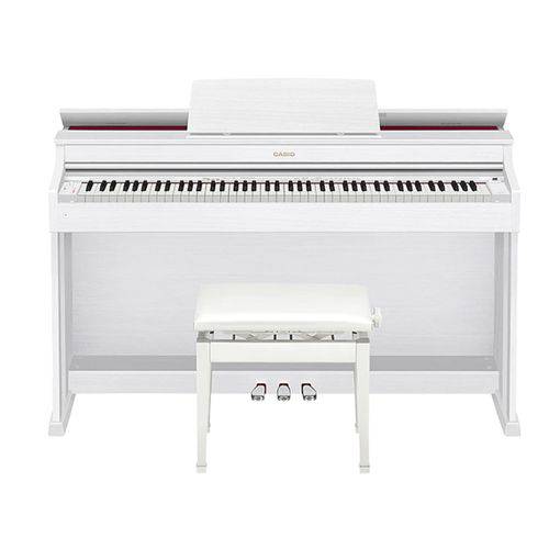 Tudo sobre 'Piano Digital 88 Teclas Sensitivas Ap470 We Branco Casio com Pedal'