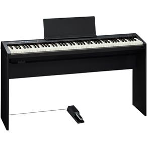 Piano Digital com Pedal Triplo KDP70BK + Estante KSC70BK FP-30 BK - Roland