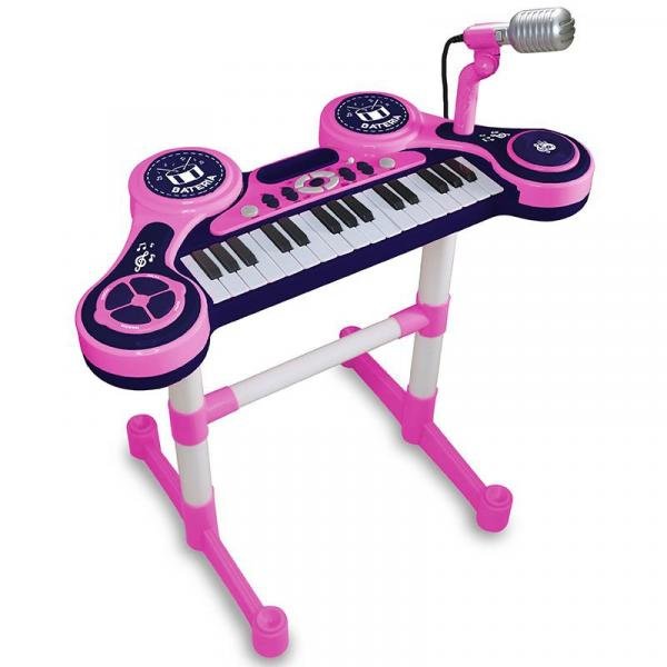Piano e Teclado Eletrônico Infantil - Rosa - Unik Toys