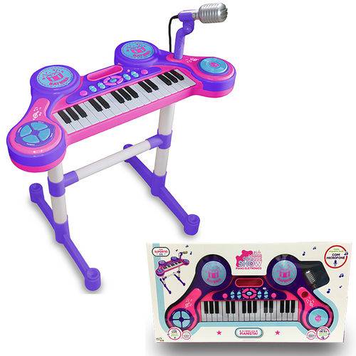 Piano e Teclado Eletrônico Infantil - Roxo - Unik Toys