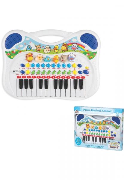 Piano Musical Infantil Animais Azul 6407 Braskit
