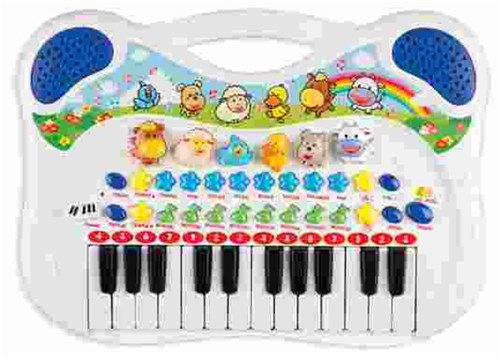 Piano Musical Infantil Animais Azul 6407 Braskit