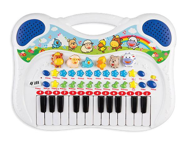 Piano Musical Infantil Animal Azul - Braskit