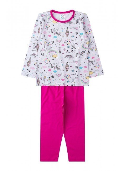Pijama Infantil Menina Unicórnio - Kappes (Pink, 1)