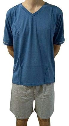 Pijama Lupo Curto Adulto Masculino Gola V (Adulto) Tamanho: G | Cor: Azul