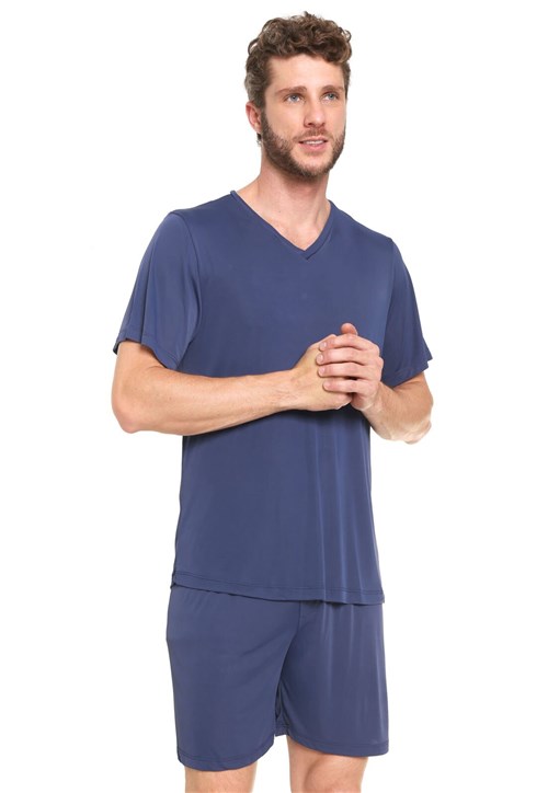 Pijama Lupo Liso Azul-marinho