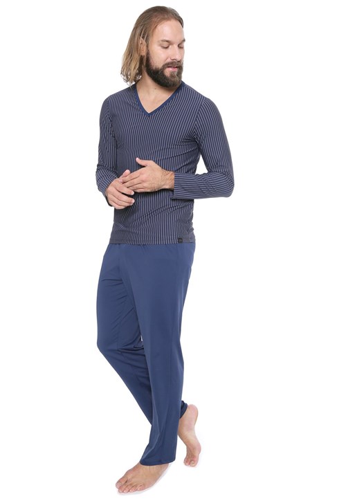 Pijama Upman Listrado Azul-marinho/Branco