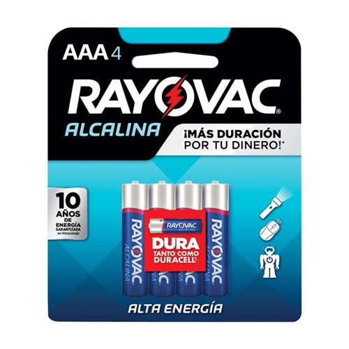 Pilas Alcalinas AAA Rayovac 4 Unid