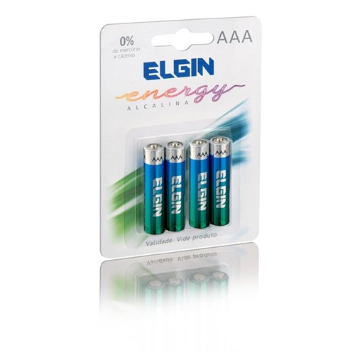 Pilha AAA Alcalina Energy Elgin com 4 Unidades