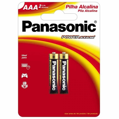 Pilha Alcalina AAA 1,5v Cartela com 2 Unidades Panasonic