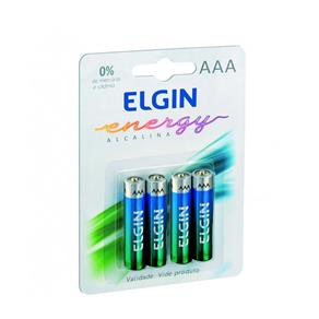 Pilha Alcalina Aaa 1.5V Lr03 Elgin - Embalagem com 4 Pilhas