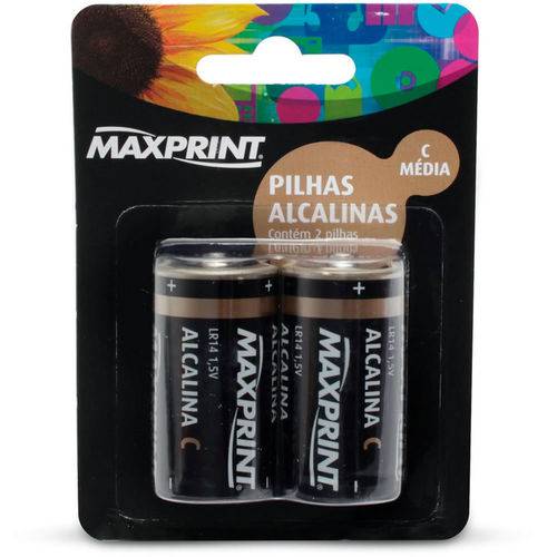 Pilha Alcalina C Media Maxprint 75637-7