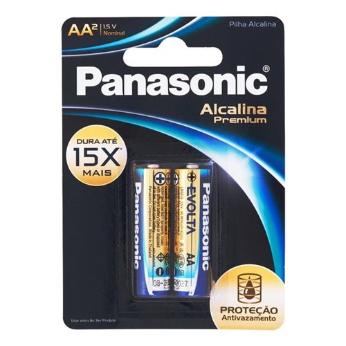 Pilha Alcalina Pequena Premium AA C/ 2unid Panasonic - Pilha Alcalina Pequena Premium Aa C/ 2unid Panasonic