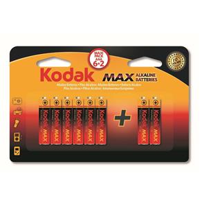 Pilha Kodak Alcalina Max Aa Embalagem com 8 Unidades
