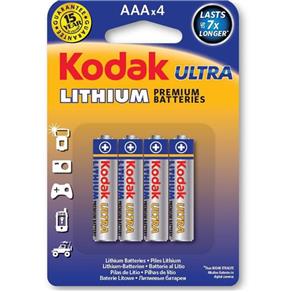 Pilha Kodak de Litio Ultra Aaa Embalagem com 4 Unidades