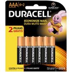 Pilha Palito Aaa Leve 6 Pague 4 Duracell
