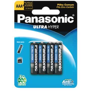 Pilha Panasonic Comum Palito AAA com 4 um