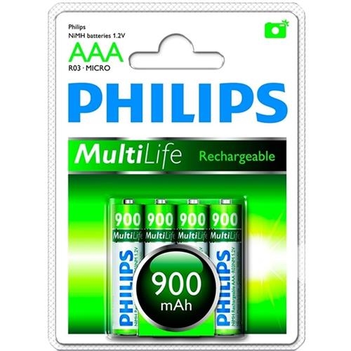 Pilha Philips Recarregavel Aaa 1.2v 900mah Original com 4 - Represent