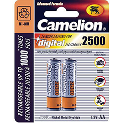 Pilha Recarregável AA 2500 MAH C/ 2 Unidades - Camelion