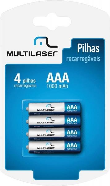 Pilha Recarregavel Aaa 1000mah C/4 Cb050 - Multilaser
