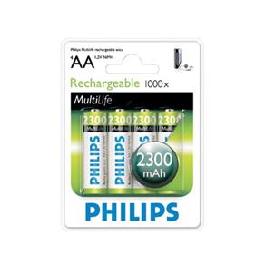 Pilha Recarregavel com 4 Aa 1,2V 2300Mah Nimh Philips