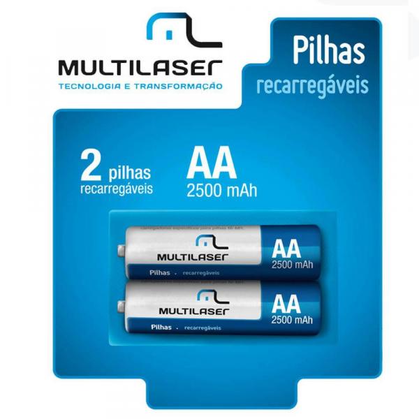 Pilha Recarregavel Multilaser Aa com 2 Un - Cb053
