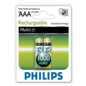 Pilha Recarregavel Philips 1000Mah Aaa com 2