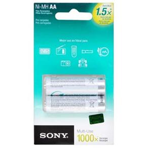 Pilha Recarregável Sony AA 1,5x com 2 Unidades - Branco