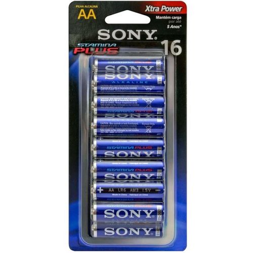 Pilhas Alcalinas Aa Sony Am3-b16d