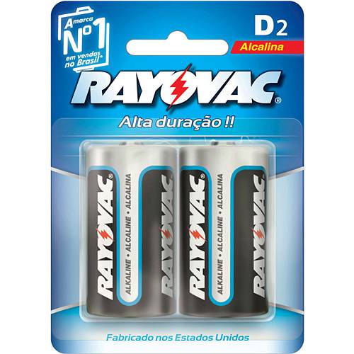 Pilhas Alcalinas D (2 Unid) - Rayovac