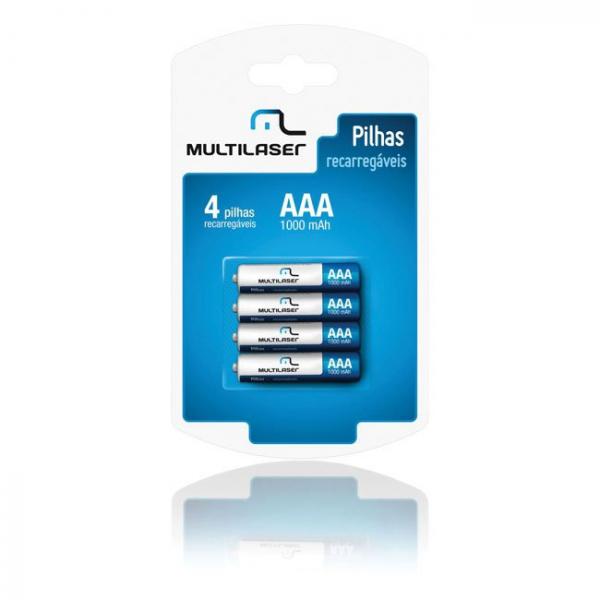 Pilhas Recarregáveis AAA (1000 Mah) 4 Unidades Multilaser