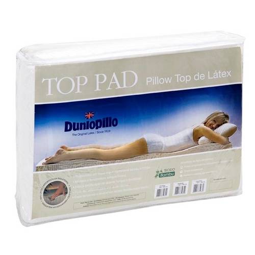 Pillow Top de Látex Solteiro Capa Bambu 188 X 88 X 3 Cm Top Pad Dunlopillo