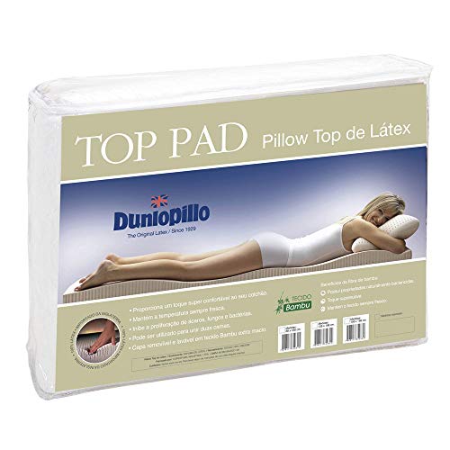 Pillow Top de Látex Casal com Capa Bambu 188 X 138 X 3 Cm Top Pad Dunlopillo