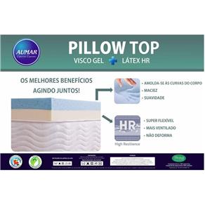 Pillow Top Visco Nasa Gel + Látex Hr Foam Queen 8cm - Aumar - Branco