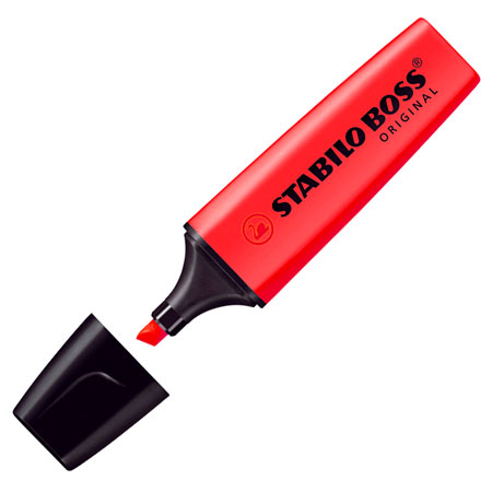 Pincel Marca Texto Boss 70 - Vermelho - Stabilo