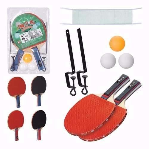 Kit Ping Pong Tênis Mesa 2 Raquetes 3 Bolinhas + Rede