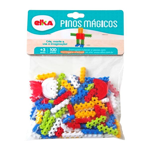 Pinos Mágicos - Saco com 100 Peças - Elka Brinquedos