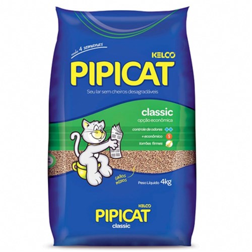 Pipicat Classic Areia Higiênica para Gatos - 4Kg