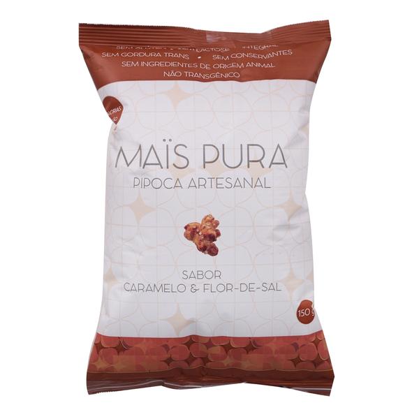 Pipoca Artesanal Sabor Caramelo e Flor-de-Sal Mais Pura 150g