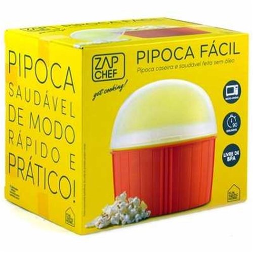 Pipoca Fácil Zap Chef Dtc - Pipoqueira De Microondas Sem Óleo - Original