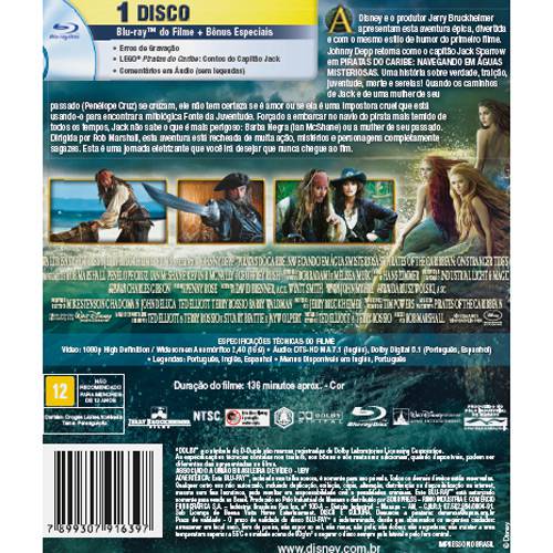 Piratas do Caribe 4 - Blu-Ray