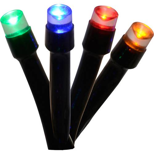 Pisca 35 Lâmpadas Luz LED Colorido Fio Verde Bateria 3*AA - Orb Christmas