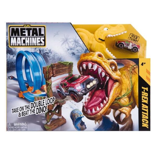 Pista Metal Machines T-Rex Attack e Loop Duplo Candide 8702